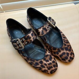 Zara Leopard Print ballet flat with Buckle